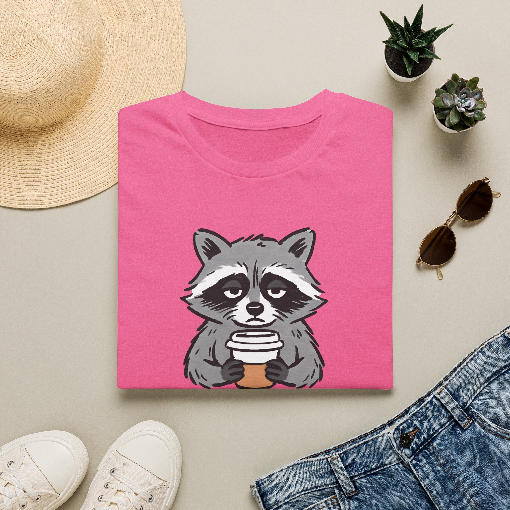 Raccoon Morning Coffee T-Shirt