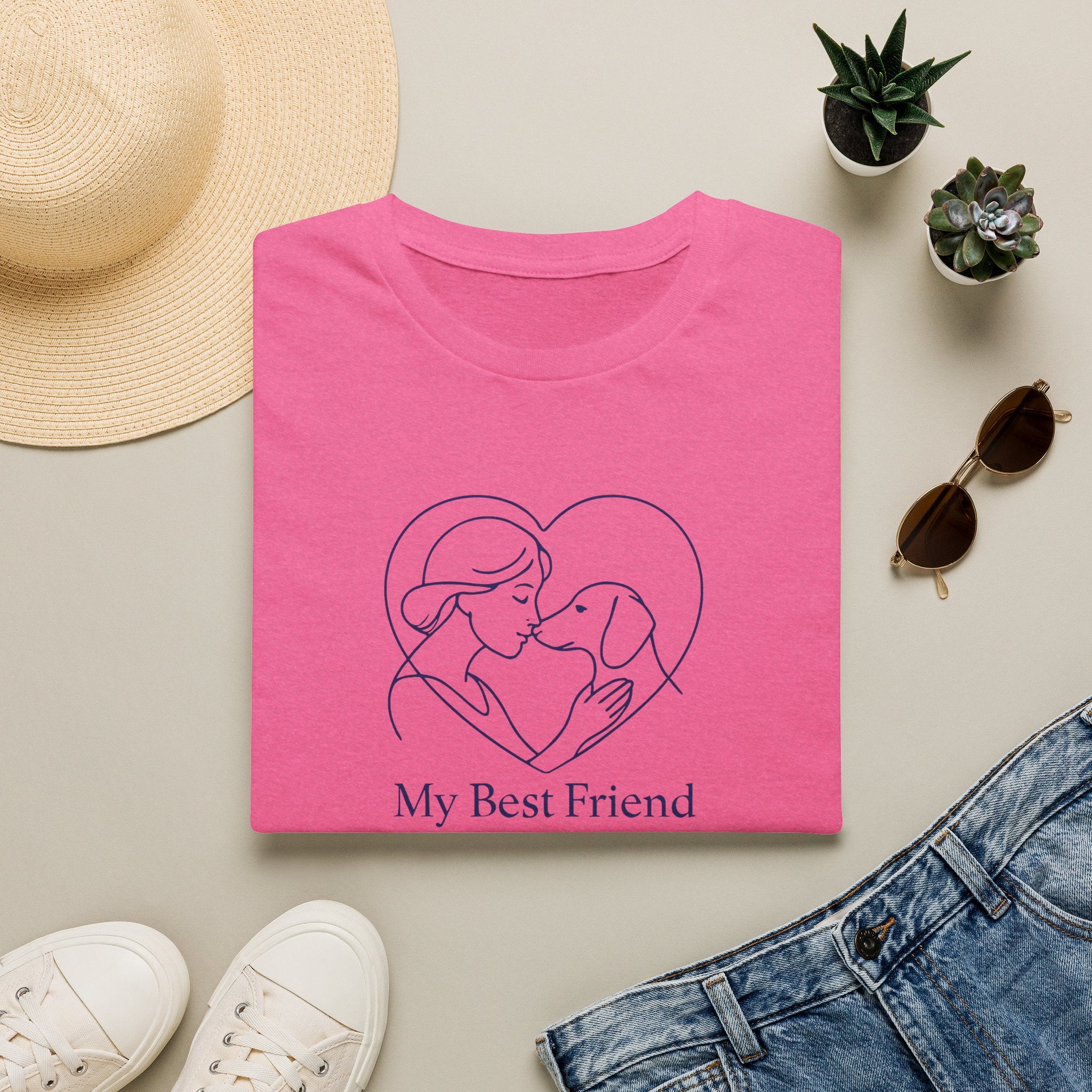 Dog and Woman Heart T-Shirt