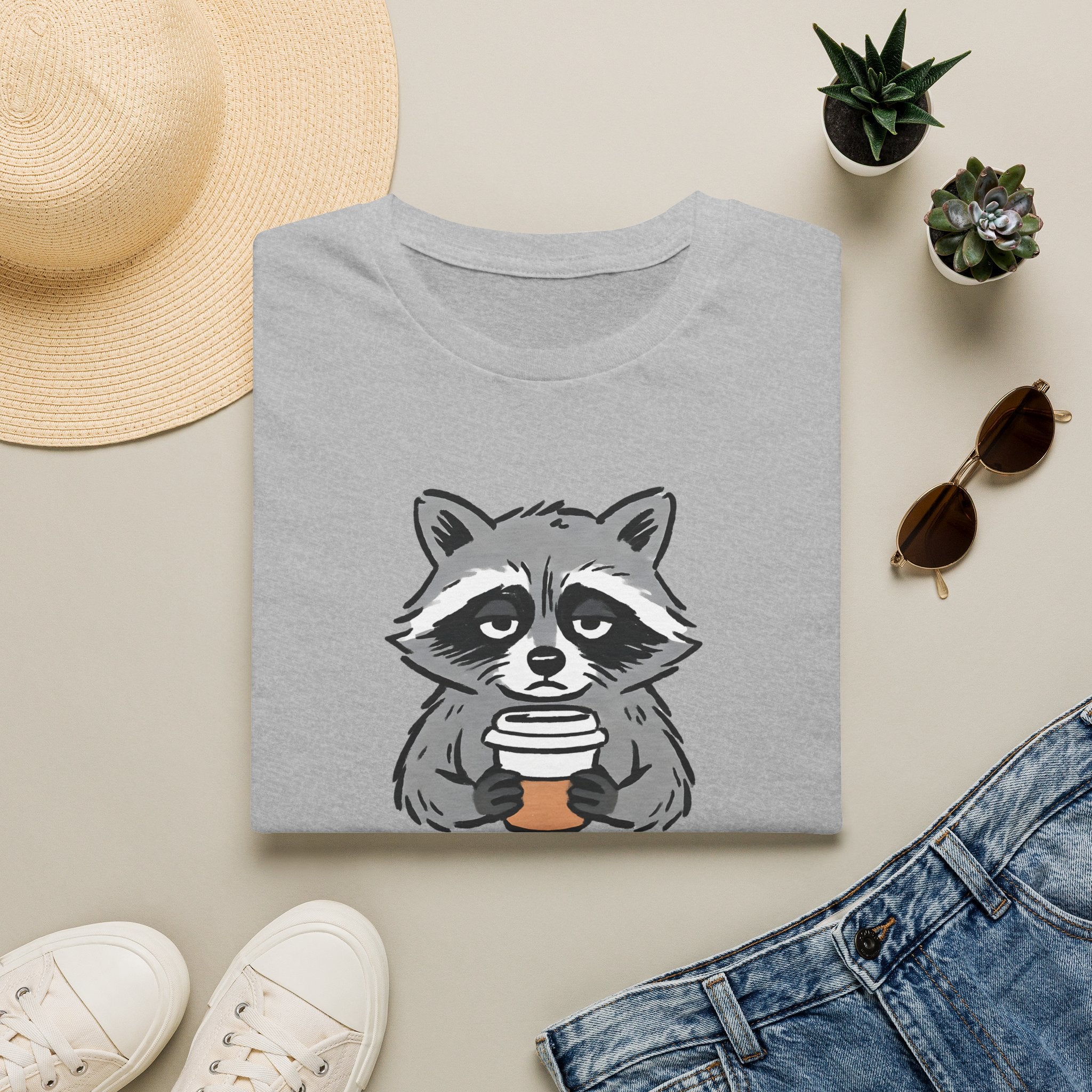 Raccoon Morning Coffee T-Shirt