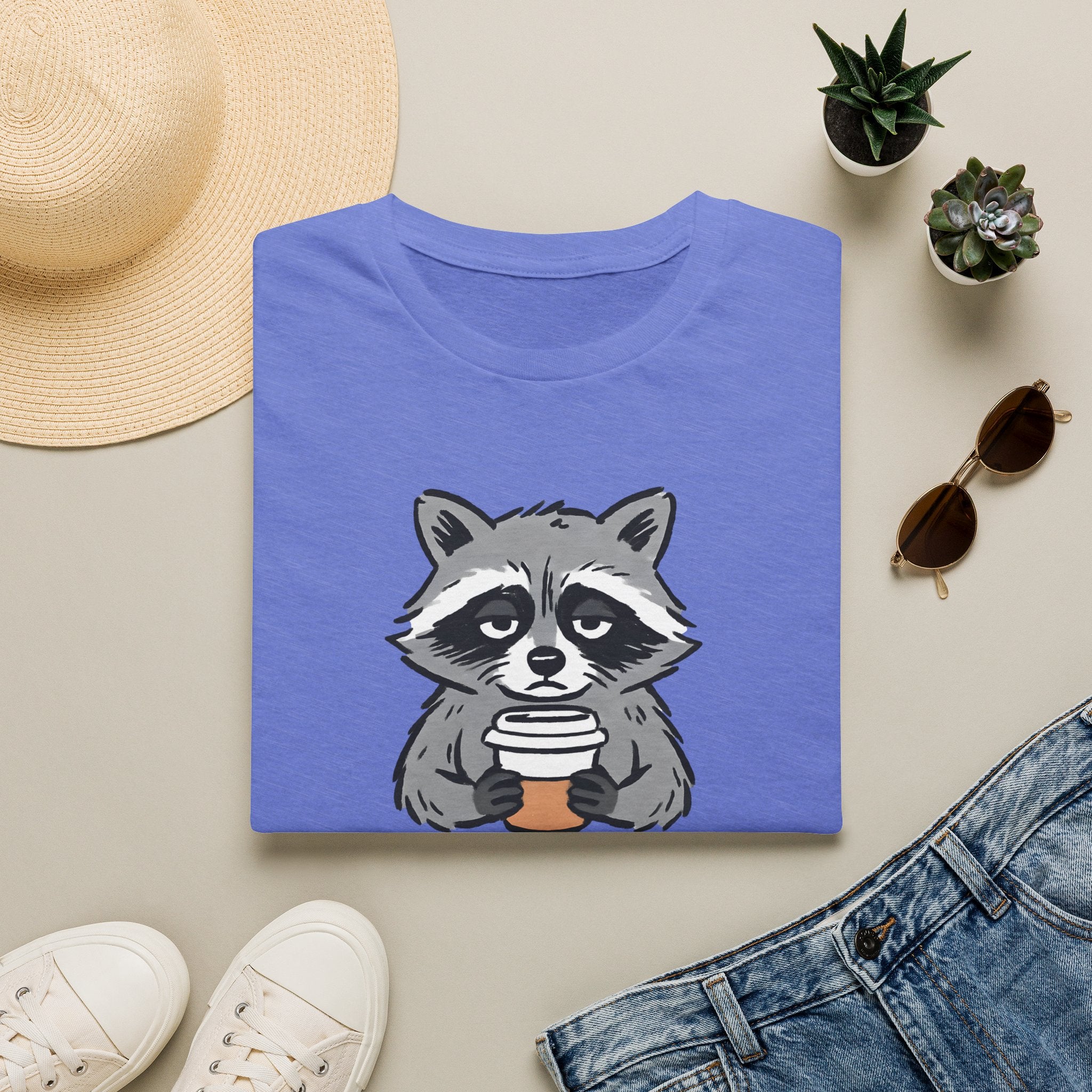 Raccoon Morning Coffee T-Shirt