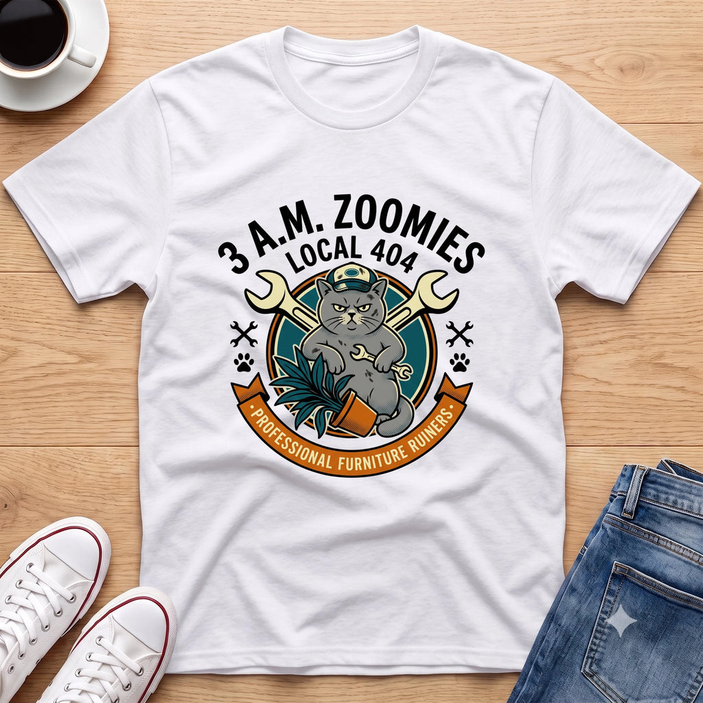 3 A.M. Zoomies White T-Shirt