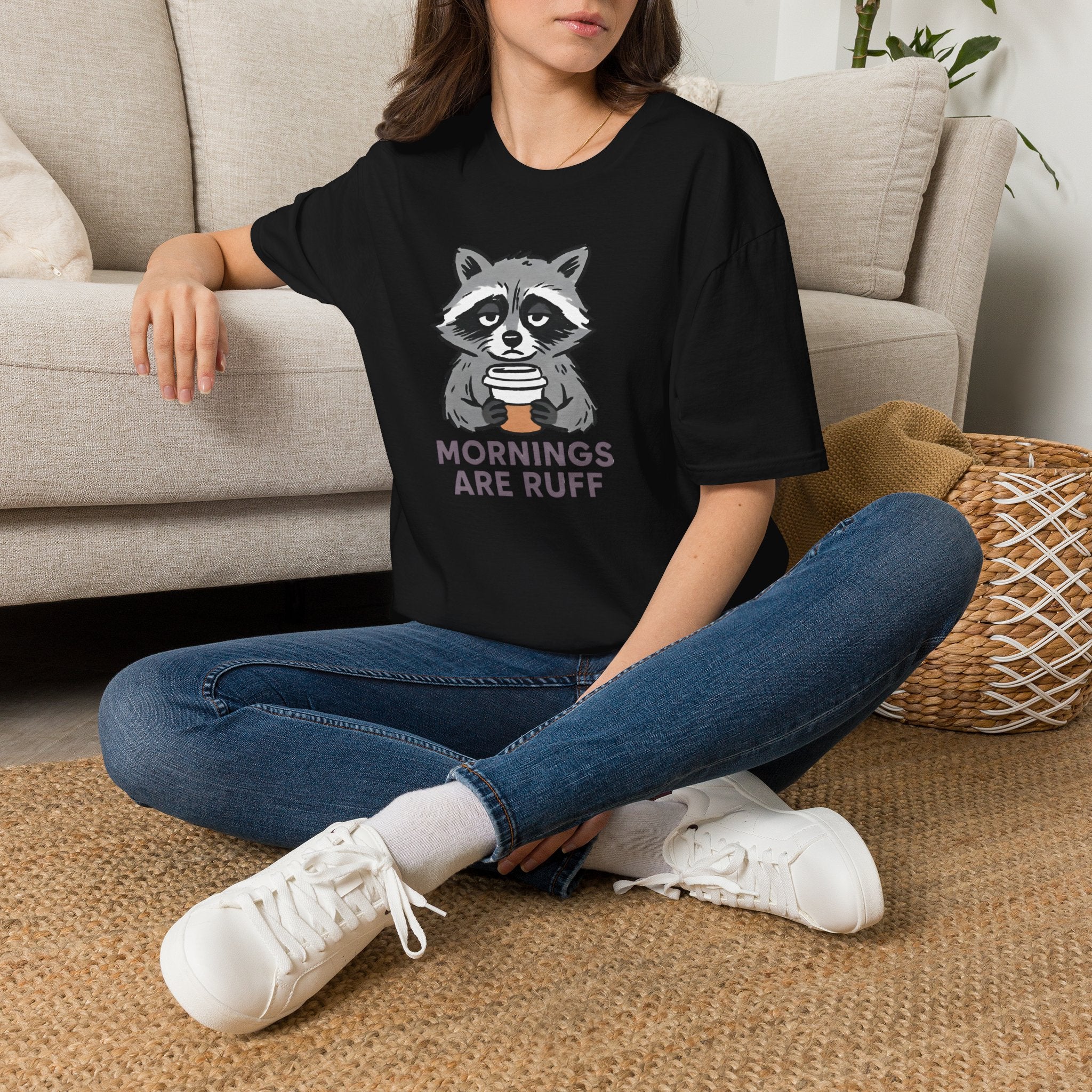 Raccoon Morning Coffee T-Shirt
