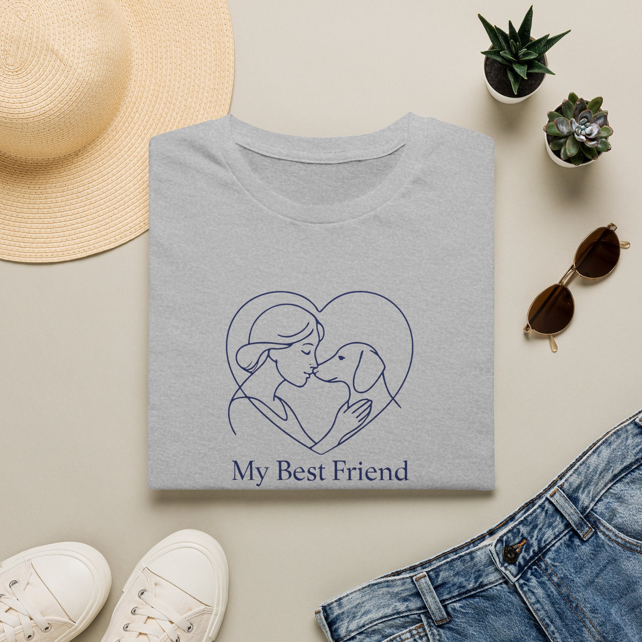 Dog and Woman Heart T-Shirt