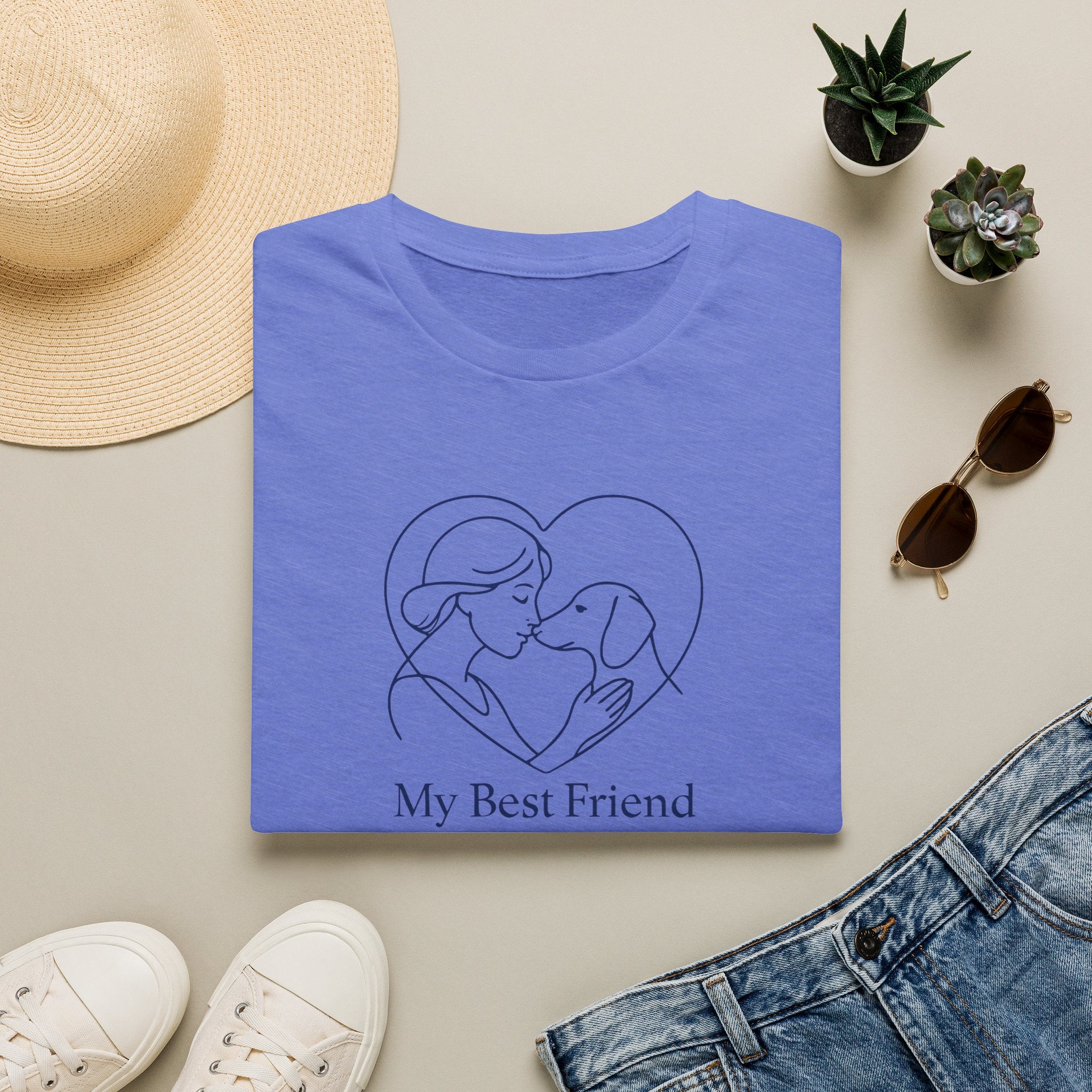 Dog and Woman Heart T-Shirt